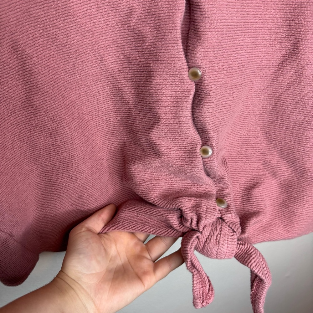 Madewell Texture & Thread Button-Front Tie Tank Top In Blush Pink - Picture 6 of 10